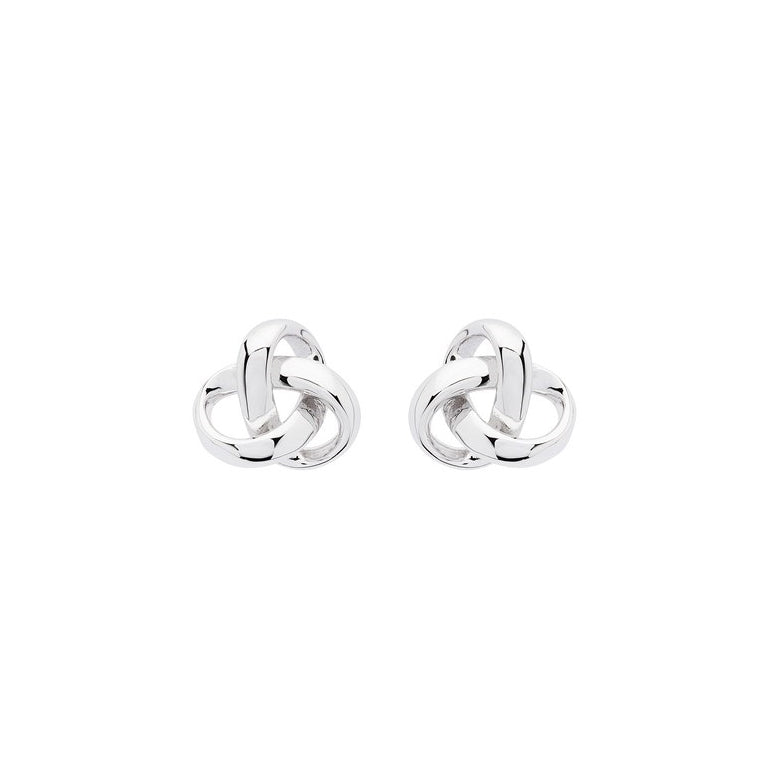 Sterling Silver Trinity Knot Stud Earrings