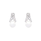 Sterling Silver Trinity Knot Pearl Earrings