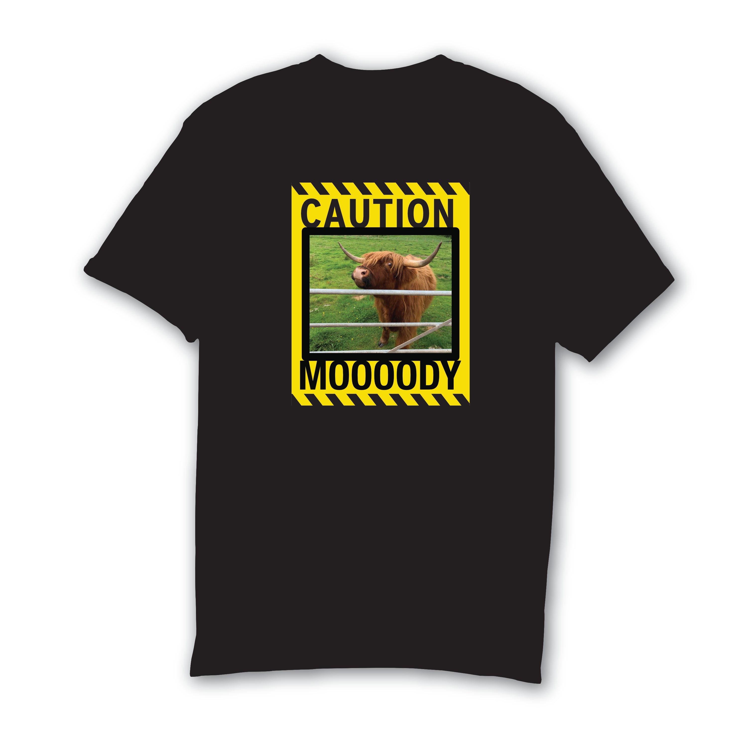 'Caution Moody' Highland Cow T-Shirt