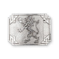 Geometric Rampant Lion Kilt Belt Buckle -  Pewter