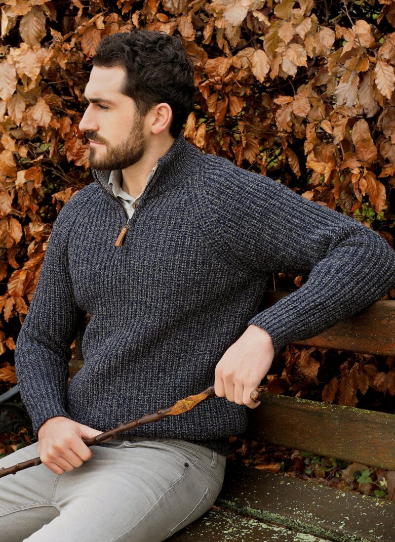 Aran Craft 'Blue' Fisherman Zip