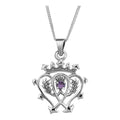 Scottish Luckenbooth Silver Pendant with Amethyst Colour Stone
