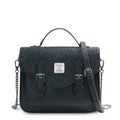 Islander Medium Calton Satchel - Black Herringbone