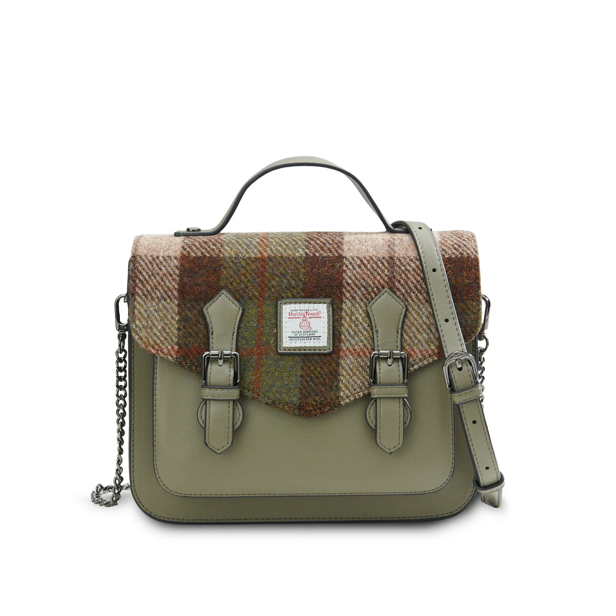 Islander Medium Calton Satchel - Chestnut tartan