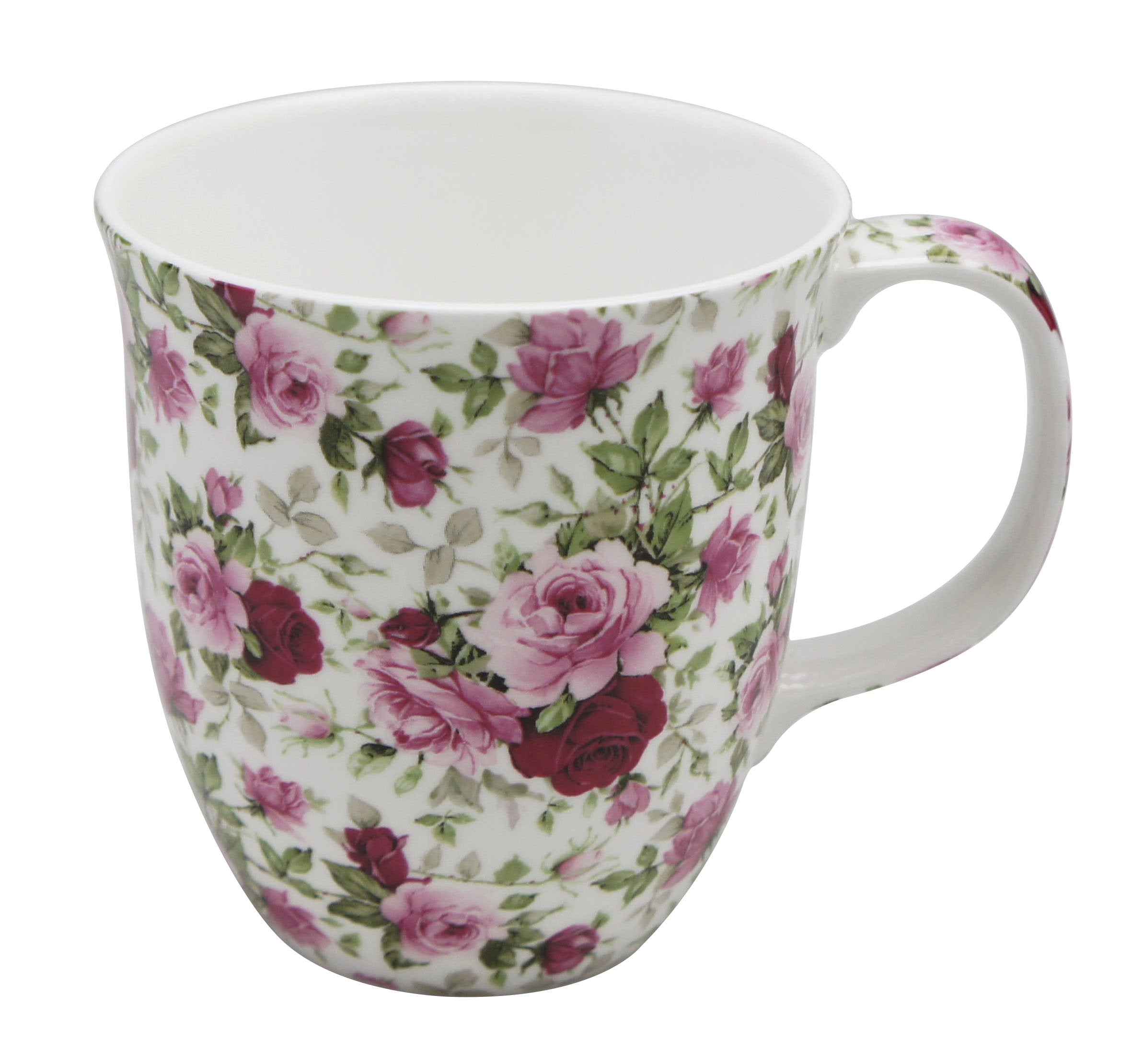 Pretty Chintzy Red & Pink Roses Java Mug