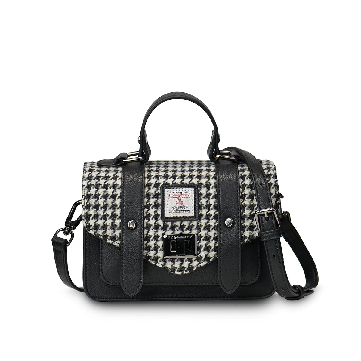 Islander Mini Satchel - Black and White Dogtooth