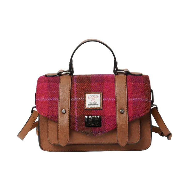 Islander Medium Satchel - Fuchsia Tartan