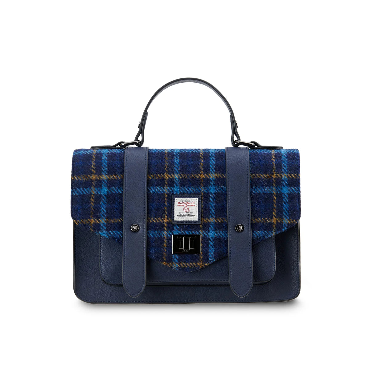 Islander Large Satchel - Navy Tartan