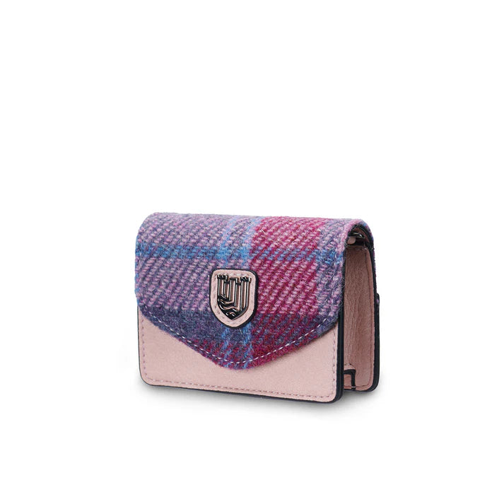 Islander Card Case - Pink and Blue Tartan