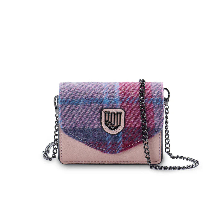 Islander Card Case - Pink and Blue Tartan