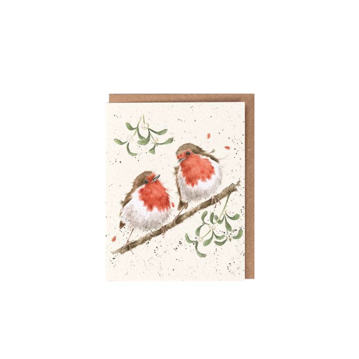 Wrendale Mini Card 'Mistletoe'