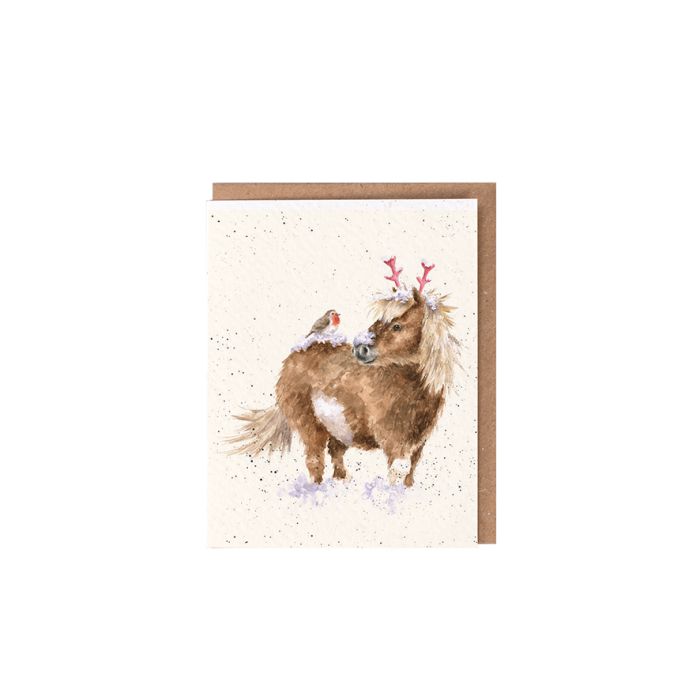 Wrendale Mini Card 'One Horse Open Sleigh'