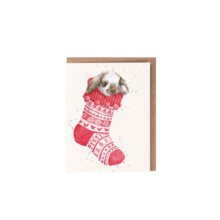 Wrendale Mini Card 'Christmas Stocking'