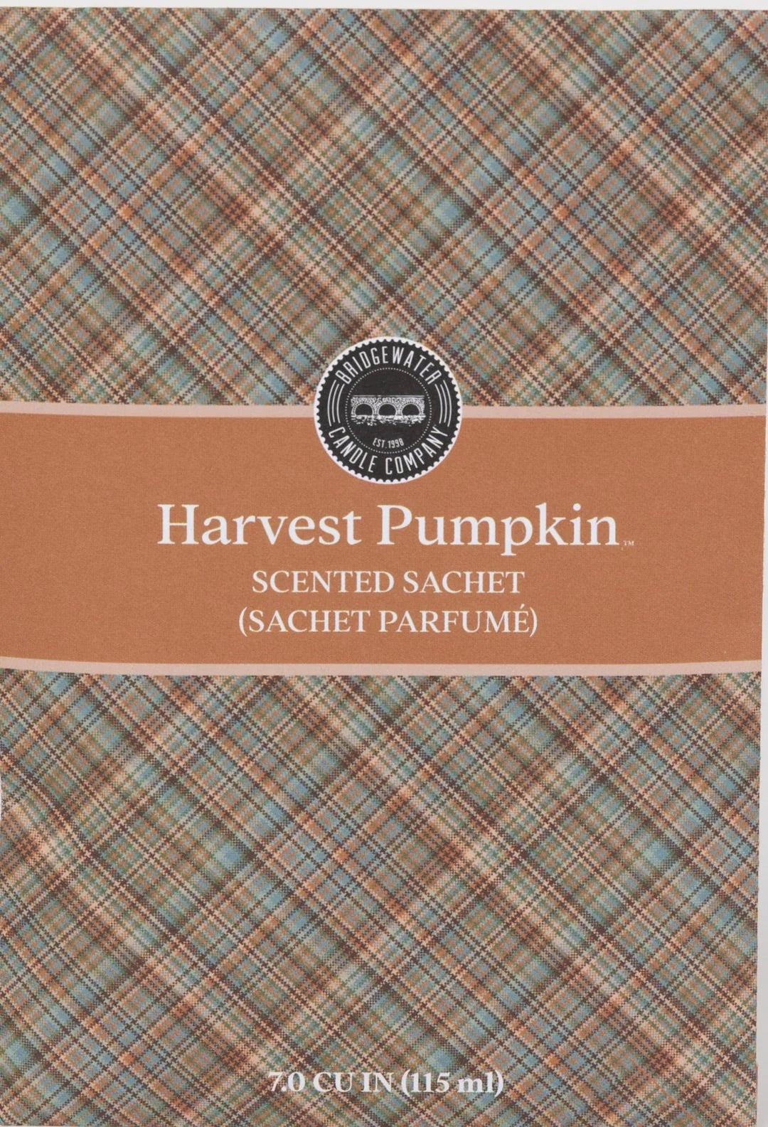 Harvest Pumpkin Plaid Scented Sachet - Bridgewater Candle Company