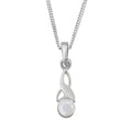 Celtic Trinity Knot Silver Birthstone Pendant Small June - Moonstone