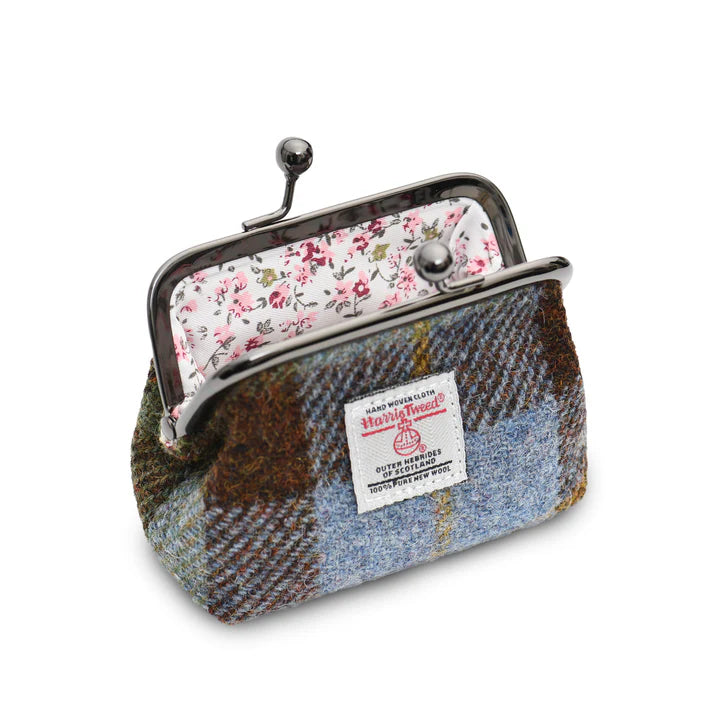 Islander Coin Purse - Chestnut and Blue Tartan