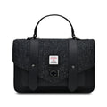 Islander Large Satchel - Black Herringbone