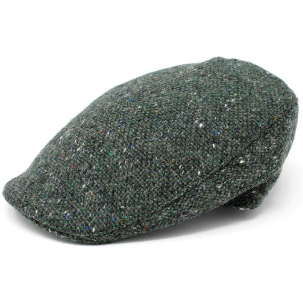 Donegal Touring Cap Tweed - Dark Green Fleck