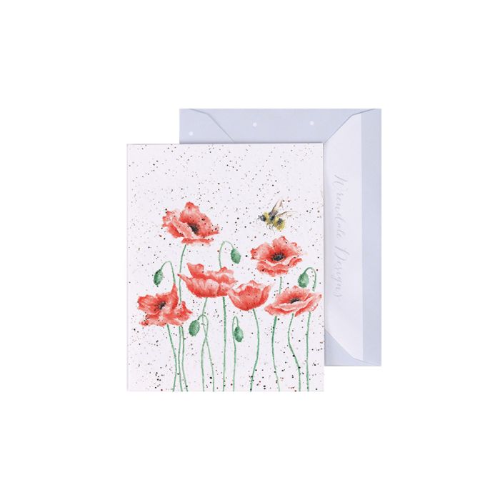Wrendale Mini Card 'Poppies and Bee'
