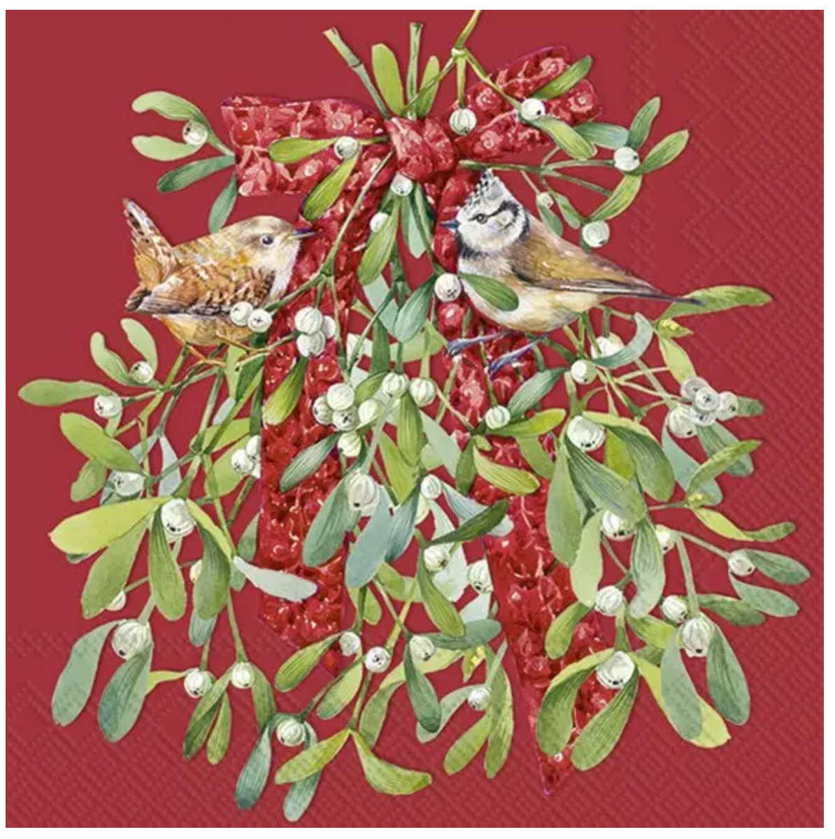 'Birds in Mistletoe' Napkins