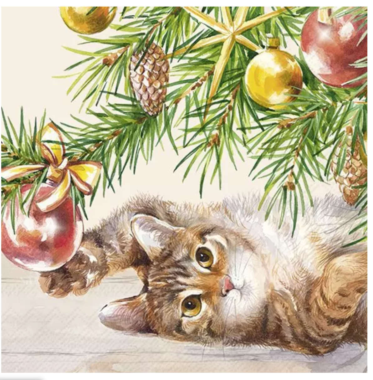 'Christmas Cat' Napkins