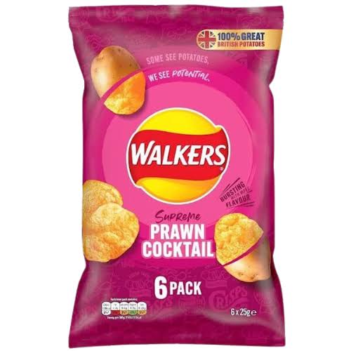 Walkers Prawn Cocktail Crisps - 6pk