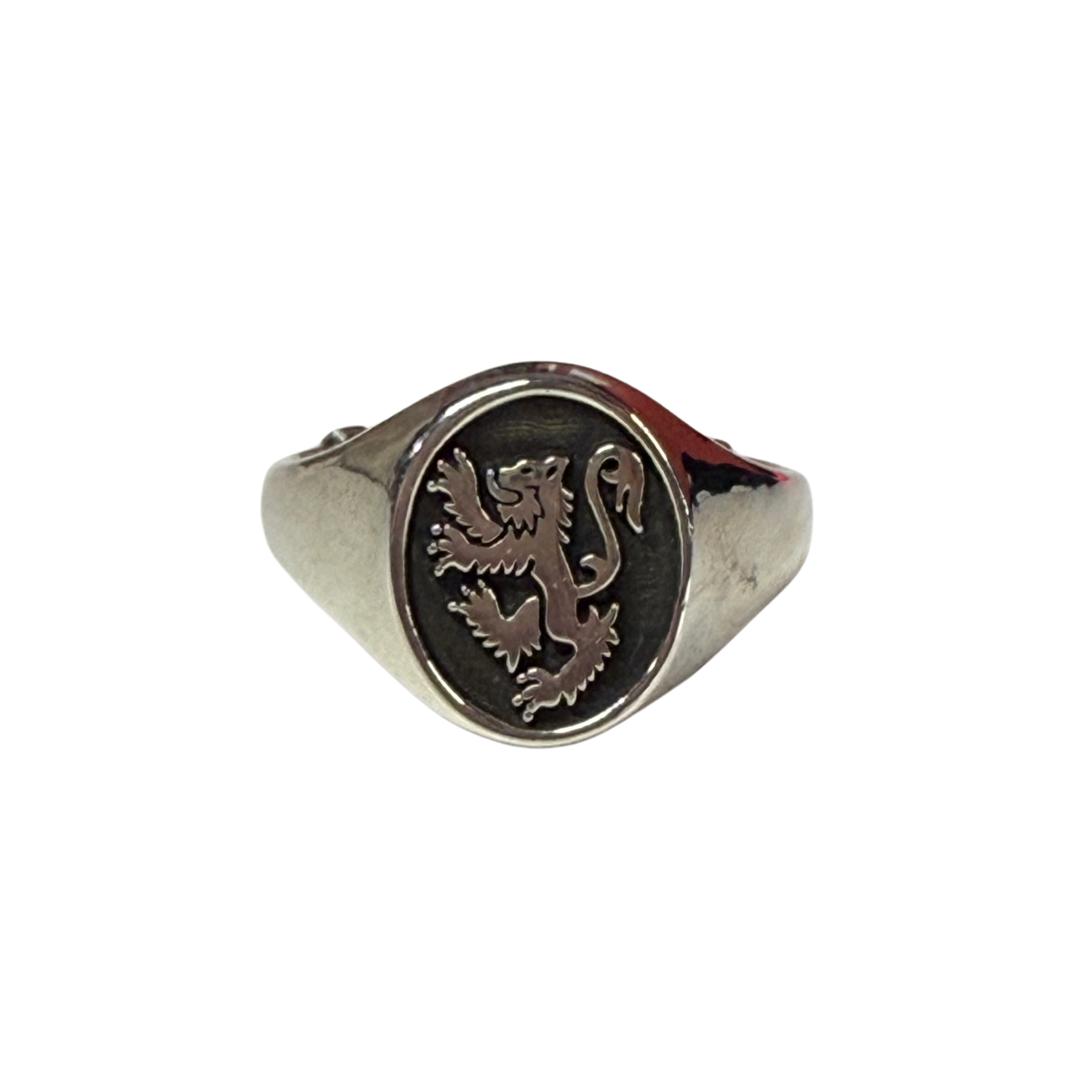 Lion Rampant Ring Silver