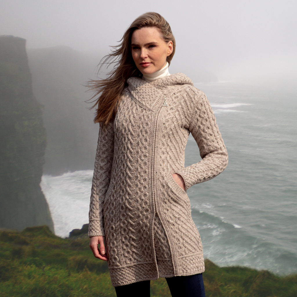 Claddagh Heart Side Zip - Oatmeal