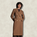 Clodagh Tweed Wool Coat - Camel