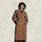 Clodagh Tweed Wool Coat - Camel