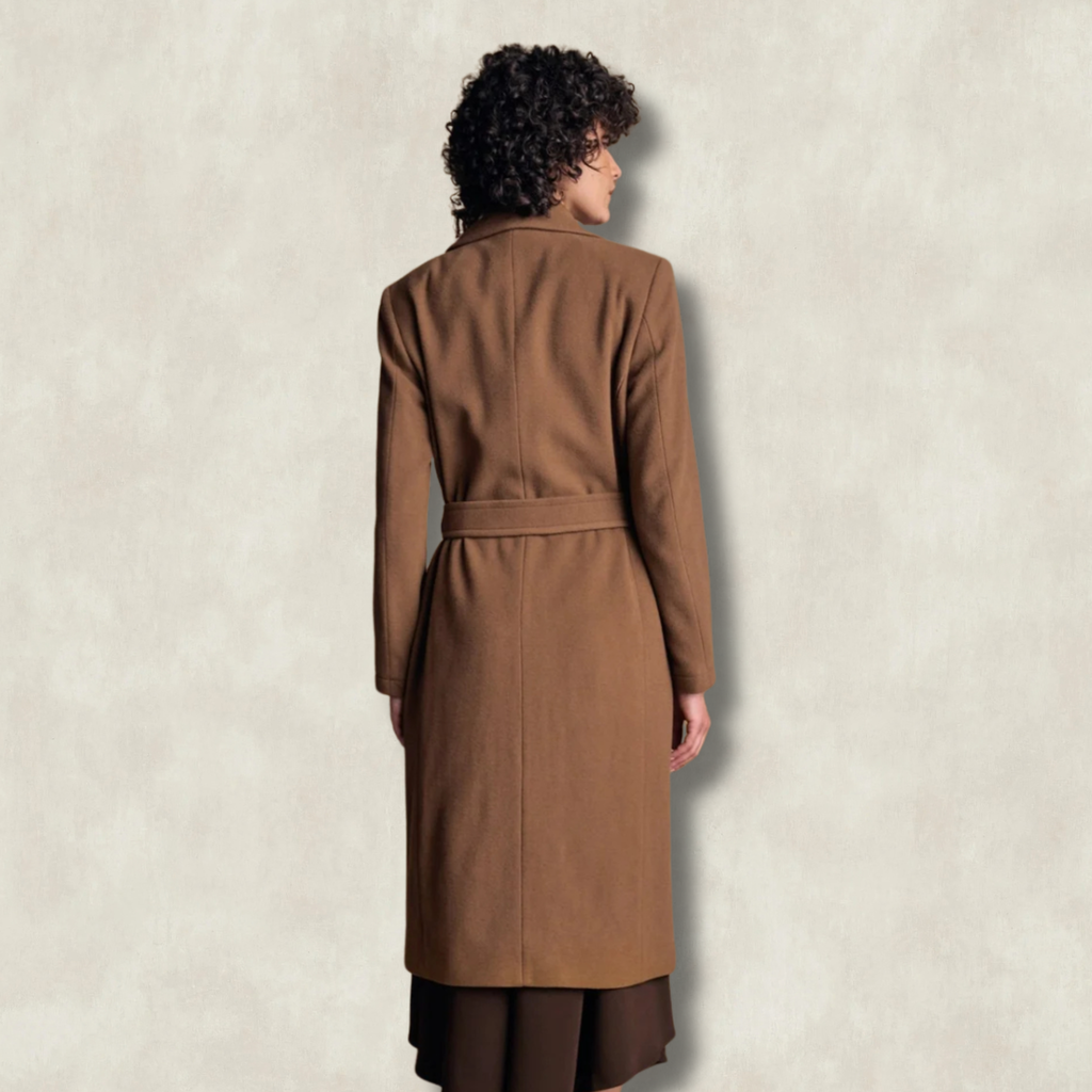 Clodagh Tweed Wool Coat - Camel