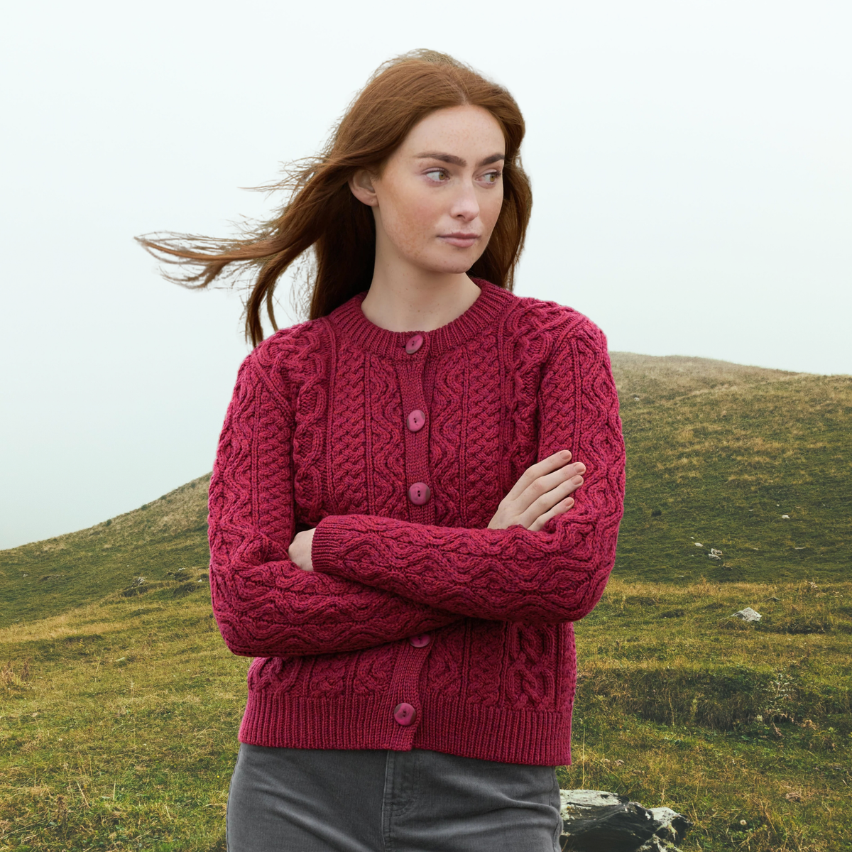 Short Lumbar Cardigan - Fushia