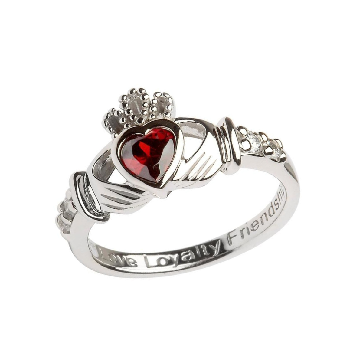 Birthstone Claddagh Ring - January