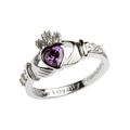 Birthstone Claddagh Ring - February