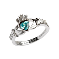 Birthstone Claddagh Ring - March
