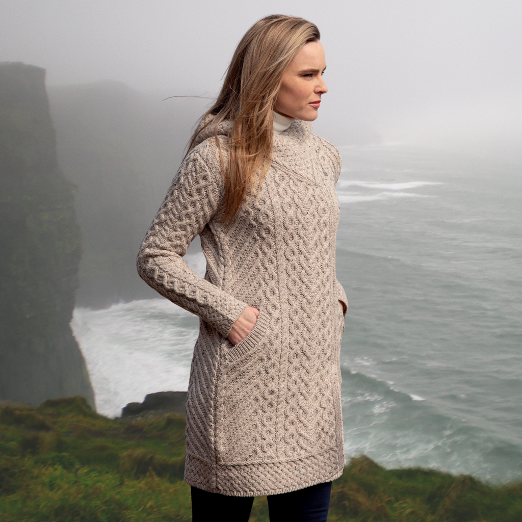 Claddagh Heart Side Zip - Oatmeal