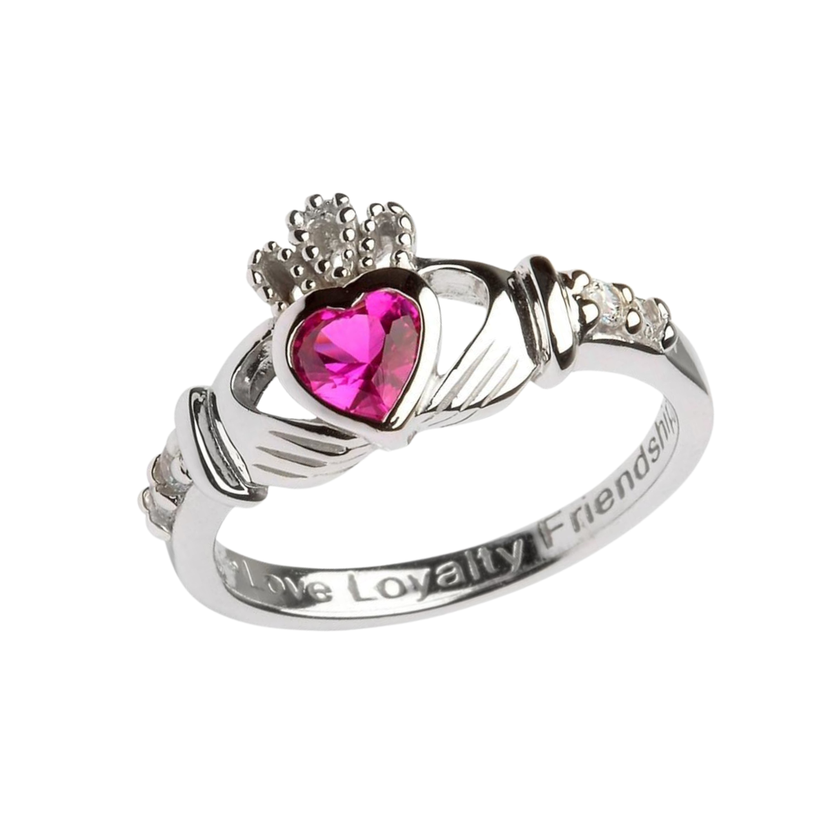 Birthstone Claddagh Ring - July