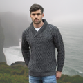 Aran 'Charcoal' Shawl Collar