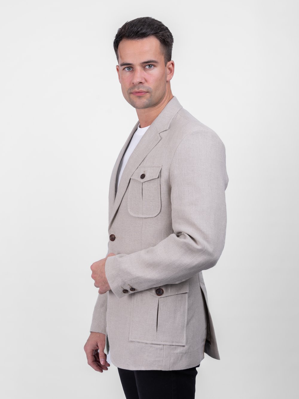Irish Natural Linen Plain Style Jacket
