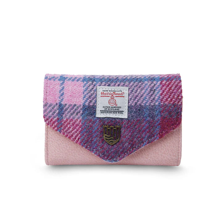 Islander Small Clasp Purse - Pink and Blue Tartan