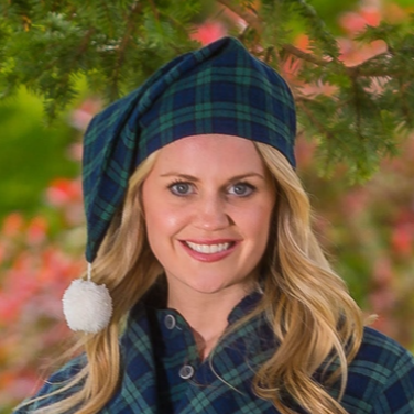 Pyjama Hat - Green/Navy Tartan