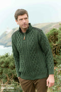 Curracloe Half Zip Sweater with Tweed Patch