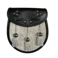 Studded Celtic Sporran - Light Grey Bovine