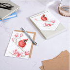 'Magnolia' Cardinal Bird notecard set