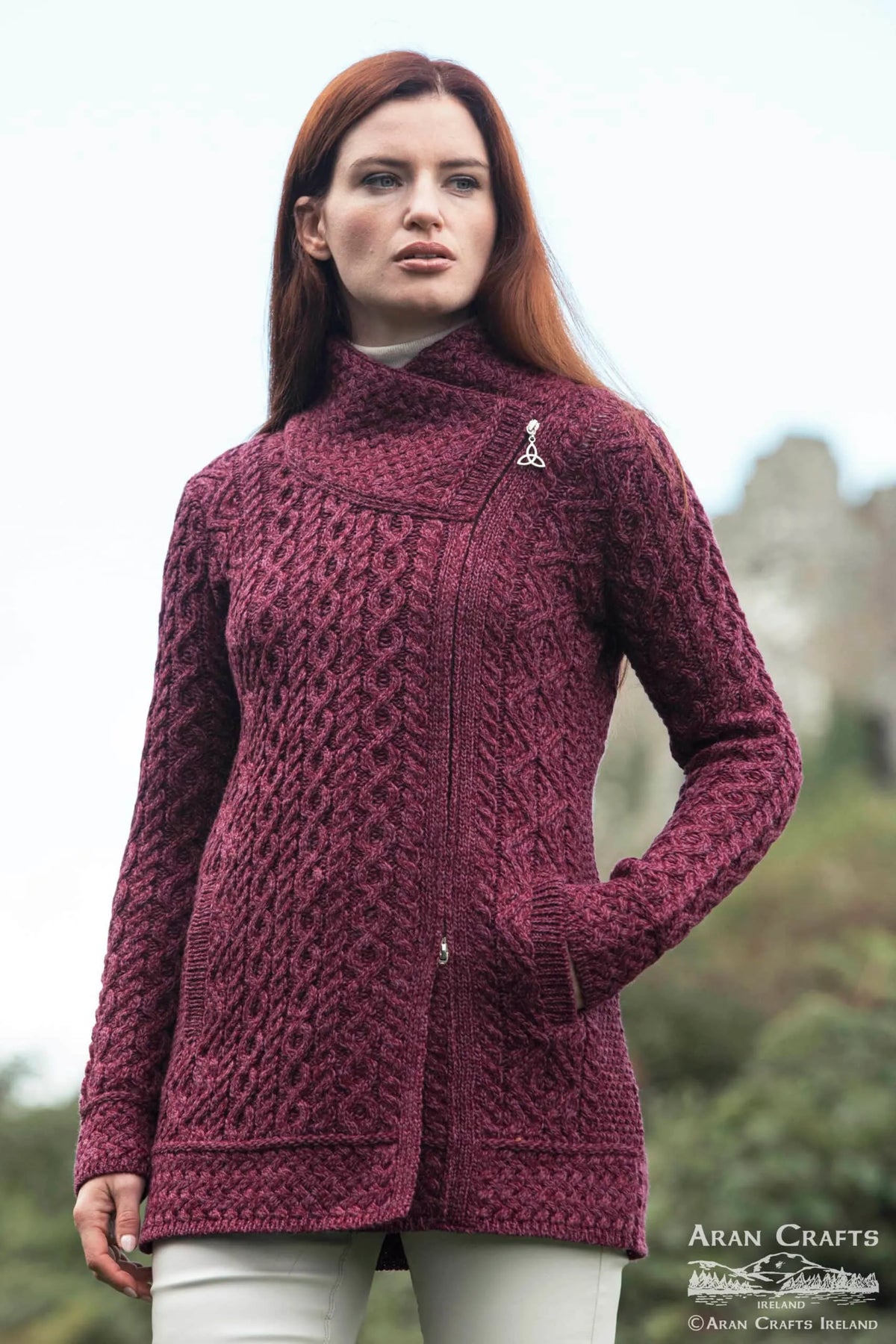 Asymmetrical Side Zip - Purple Marl
