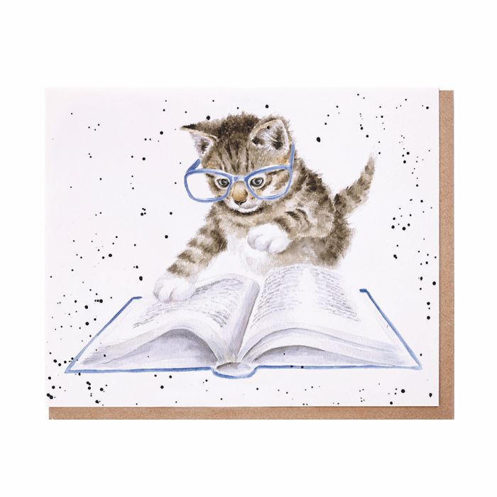 Wrendale Card 'The Bookworm'