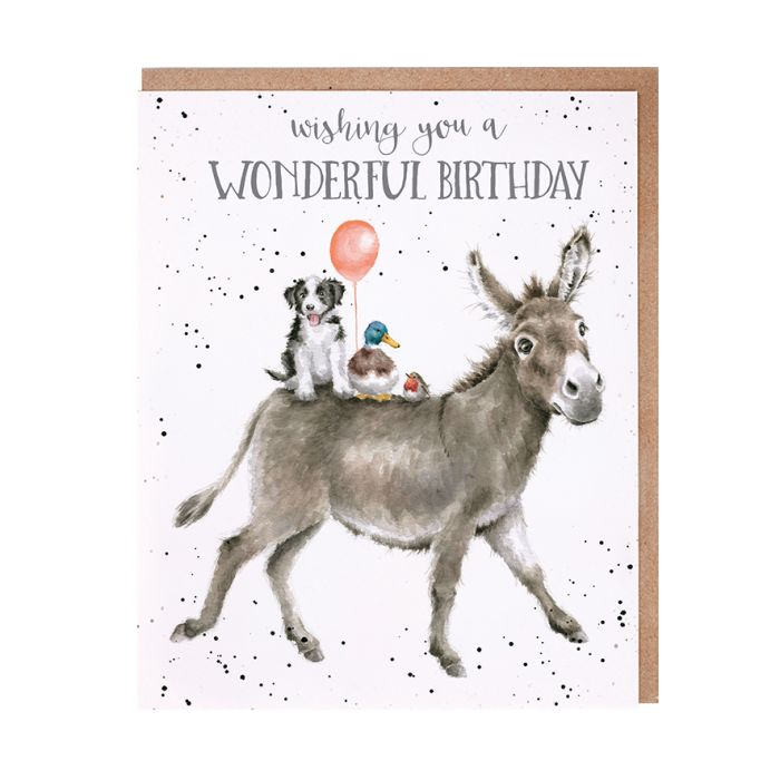Wrendale Card 'Birthday Donkey’