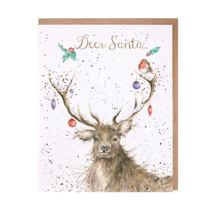 Wrendale Card 'Deer Santa'