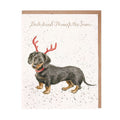 Wrendale Card 'Dachshund though the Snow'
