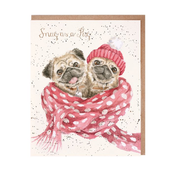 Wrendale Card 'Snug as a Pug'
